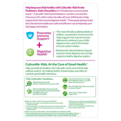 Probióticos para niños Culturelle, 60 tabletas masticables