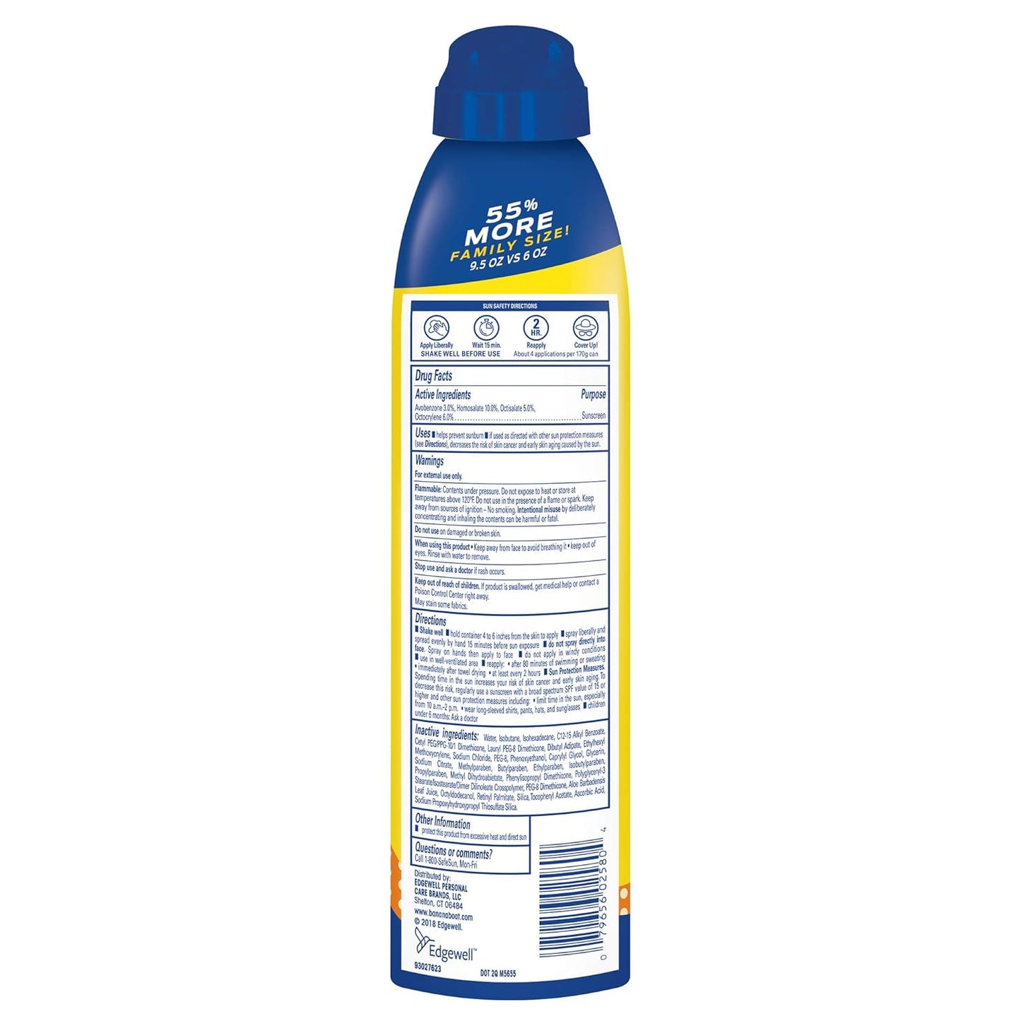 Protector solar en aerosol Banana Boat Kids Sport SPF 50, 9.5 oz / 269gr (50% mas producto)