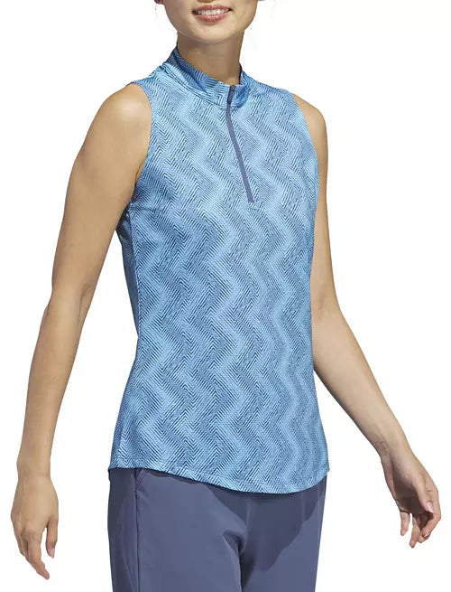 Adidas Women's Ultimate365 Ottoman Printed Sleeveless Golf Polo (AEROREADY) Tallas S M