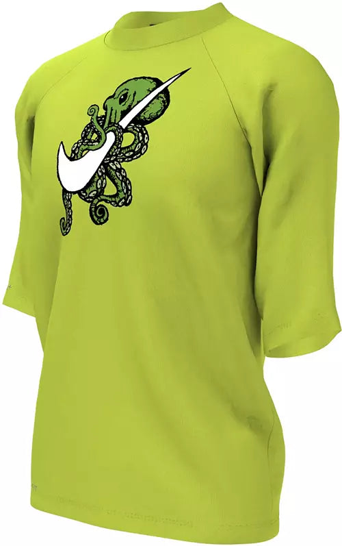 Nike Boys' Hydro Half-Sleeve RashGuard Verde - SPF40+