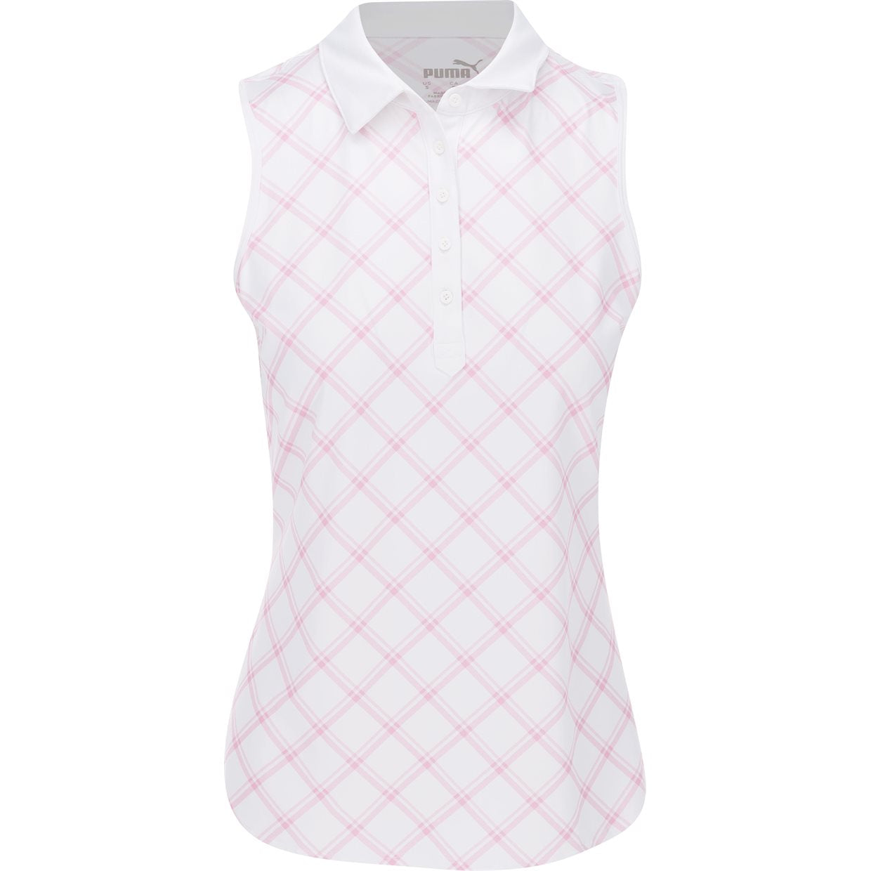 PUMA Women's CLOUDSPUN Plaid Sleeveless Polo
