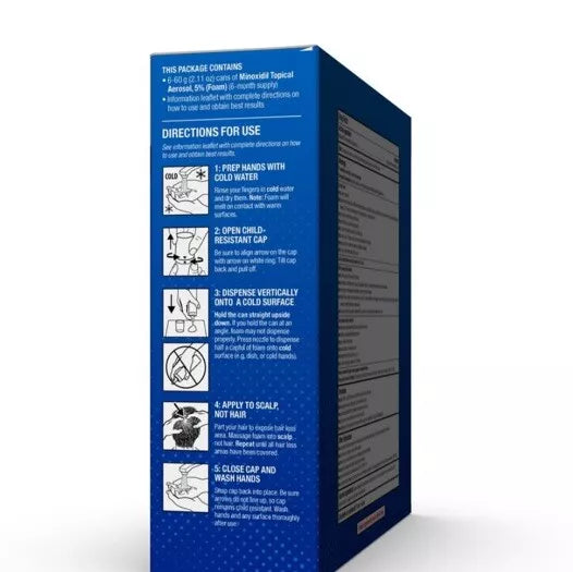 Tratamiento para el crecimiento del cabello con minoxidil para hombres 2,11 oz espuma (1 mes)