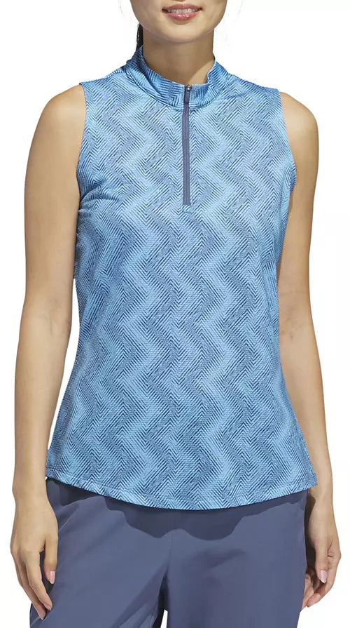 Adidas Women's Ultimate365 Ottoman Printed Sleeveless Golf Polo (AEROREADY) Tallas S M