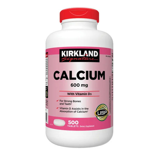 Kirkland Signature Calcio 600 mg con vitamina D3, 500 tabletas