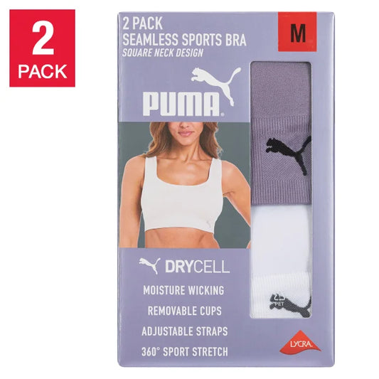 PUMA Ladies' Seamless Sports Bra, 2-pack