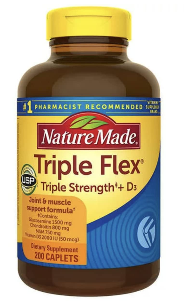 NatureMade TripleFlex +D3 / Glucosamine 1500mg  Chondroitin 800mg  MSM 750mg  , 200 ct