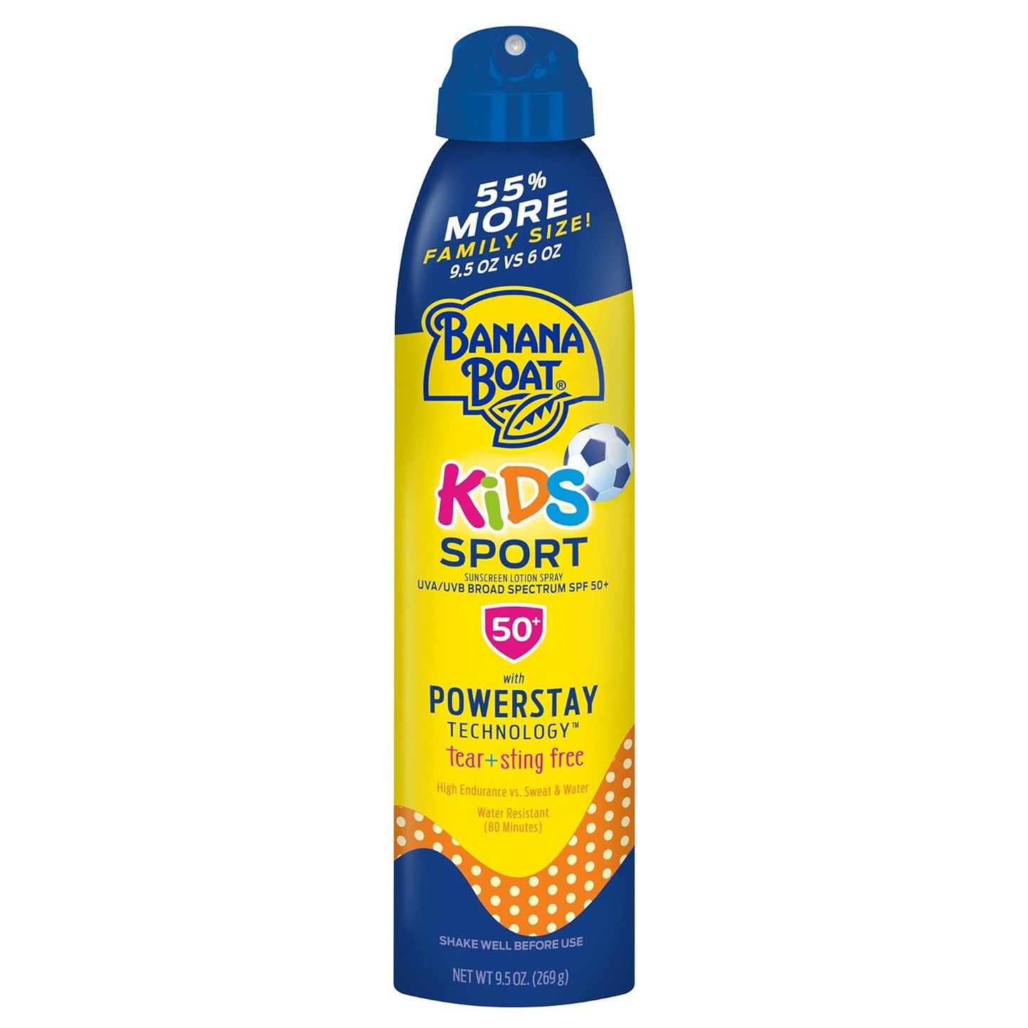 Protector solar en aerosol Banana Boat Kids Sport SPF 50, 9.5 oz / 269gr  (50% mas producto)