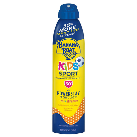 Protector solar en aerosol Banana Boat Kids Sport SPF 50, 9.5 oz / 269gr  (50% mas producto)