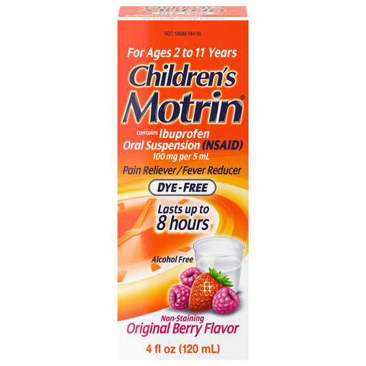 Motrin -Ibuprofen- (Fiebre, Resfriado & Dolor) Jarabe Niños (4oz / 120ml)