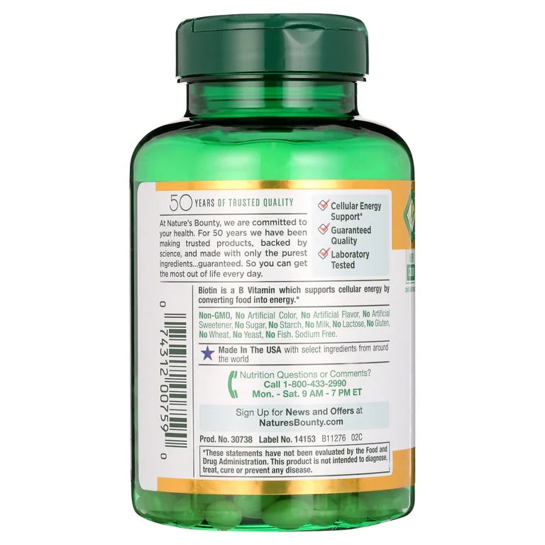 Nature's Bounty Biotin 10,000 mcg, 250 ct.