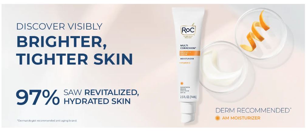 RoC Revive & Glow Vitamin C Moisturizer with SPF 30, 2.5 fl oz (74ml)