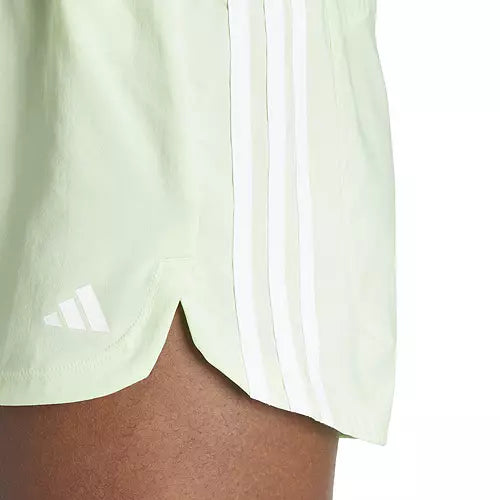 Adidas Women's Pacer Training 3-Stripes Woven High-Rise 3" Shorts (AEROREADY) Talla: Small