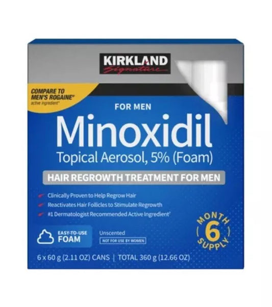 Tratamiento para el crecimiento del cabello con minoxidil para hombres  2,11 oz espuma (1 mes)