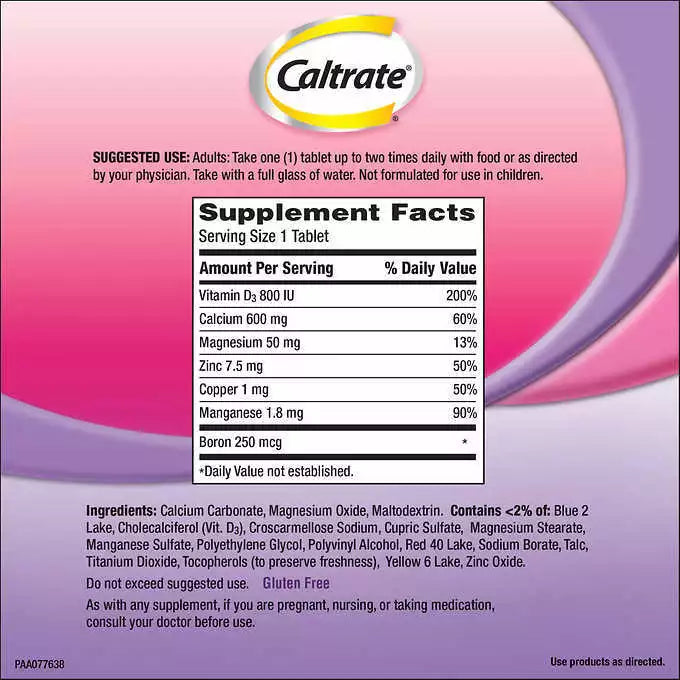 Caltrate 600mg + D3 with Minerals, 320 Count